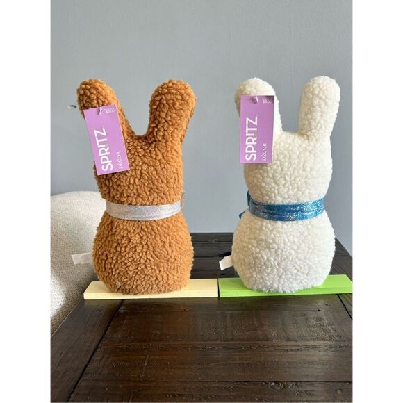 Target Spritz brown and white plush Easter bunny decorations - Picture 6 of 6